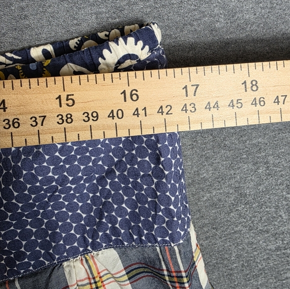 J. Crew Blue and White Patchwork Skirt XS But Measures Like A Large. Cottagecore - Picture 5 of 5